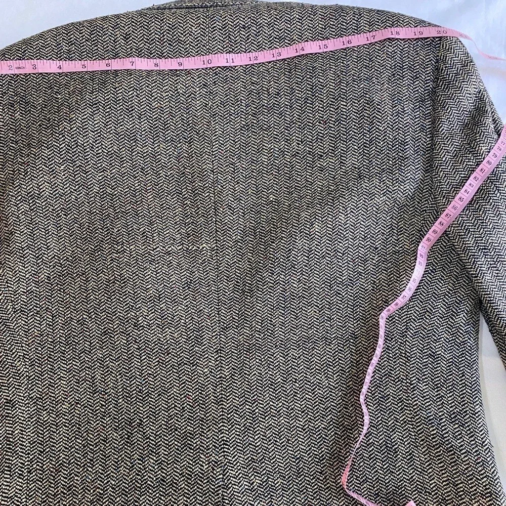 VINTAGE‎ Union Made Polo University Club Black/Tan Herringbone Tweed Blazer 42